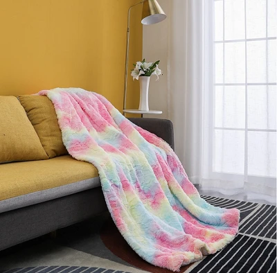 Colorful Faux Fur Blanket