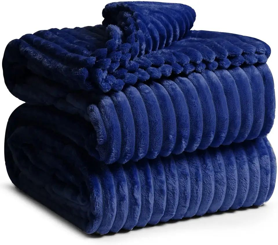 Coral And Navy Throw Blanket
