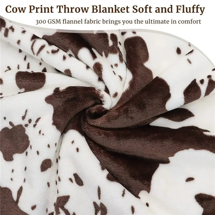 Cute Cow Printed Throw Blanket For Couch Sofa Bed