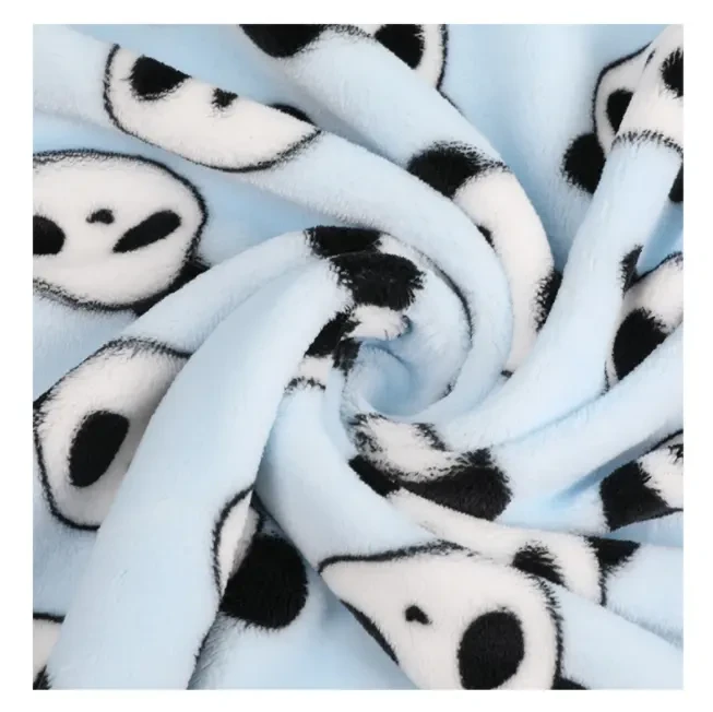 Cute Panda Printed Soft Flannel Fabric