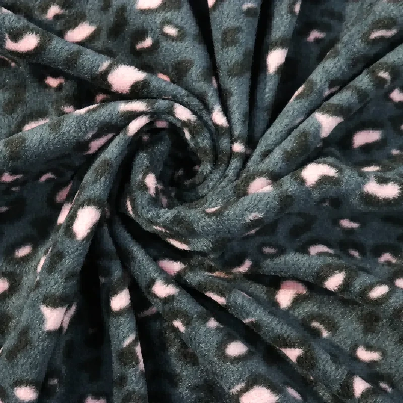 Leopard Print Polar Fleece Rib Fabric
