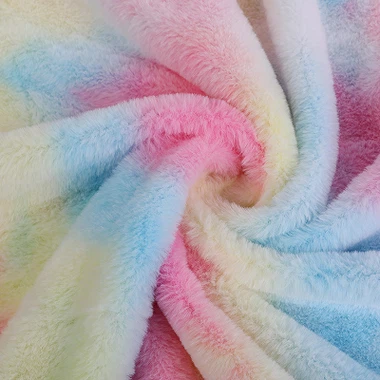 Rainbow Rabbit Faux Fur Fabric