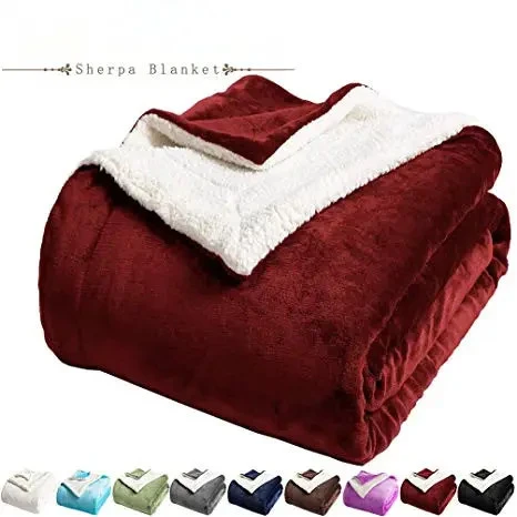 Two Ply Sherpa Throw Blanket