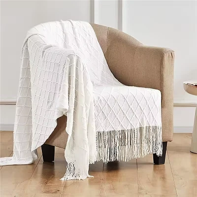 Acrylic Knitted Couch Throw Blanket