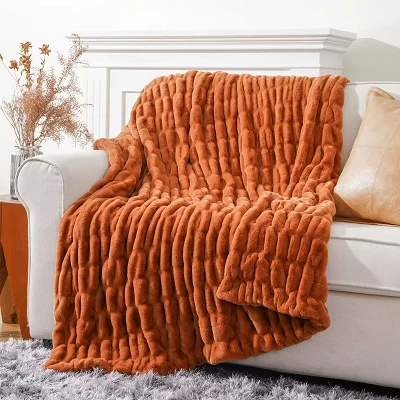 Artificial fur Mink Throw Blanket