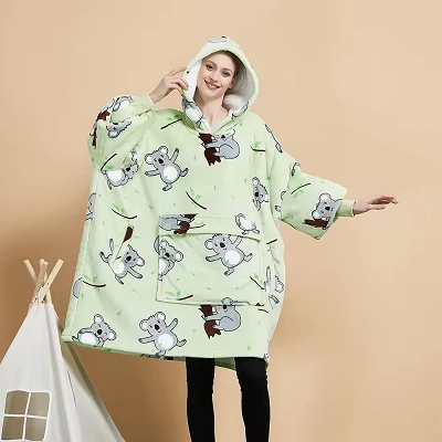 Oversized Fleece Hooded Blanket