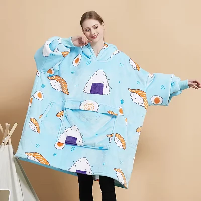 Oversized Fleece Hooded Blanket