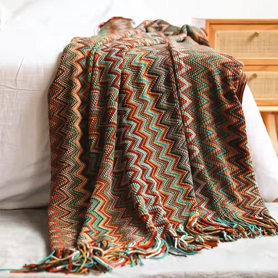 Tassels Geometric Pattern Blanket